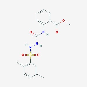 molecular formula C17H19N3O5S B4674548 methyl 2-[({2-[(2,5-dimethylphenyl)sulfonyl]hydrazino}carbonyl)amino]benzoate 