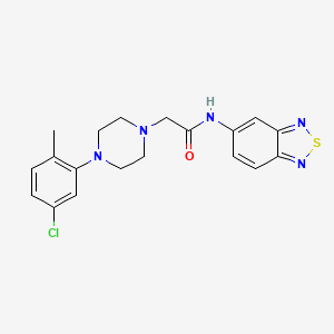 molecular formula C19H20ClN5OS B4674556 N-2,1,3-benzothiadiazol-5-yl-2-[4-(5-chloro-2-methylphenyl)-1-piperazinyl]acetamide 