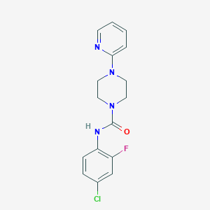 molecular formula C16H16ClFN4O B4674568 N-(4-chloro-2-fluorophenyl)-4-(2-pyridinyl)-1-piperazinecarboxamide 