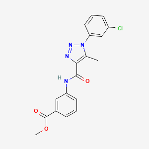 molecular formula C18H15ClN4O3 B4674584 methyl 3-({[1-(3-chlorophenyl)-5-methyl-1H-1,2,3-triazol-4-yl]carbonyl}amino)benzoate 