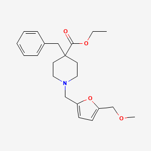 molecular formula C22H29NO4 B4674587 ethyl 4-benzyl-1-{[5-(methoxymethyl)-2-furyl]methyl}-4-piperidinecarboxylate 