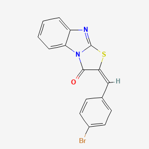 molecular formula C16H9BrN2OS B4674595 2-(4-bromobenzylidene)[1,3]thiazolo[3,2-a]benzimidazol-3(2H)-one 