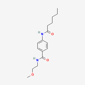 molecular formula C16H24N2O3 B4674603 4-(hexanoylamino)-N-(2-methoxyethyl)benzamide 
