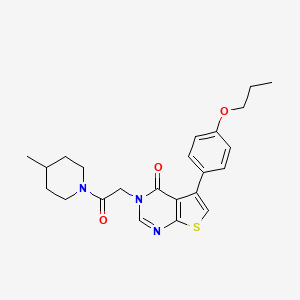 molecular formula C23H27N3O3S B4674640 3-[2-(4-methyl-1-piperidinyl)-2-oxoethyl]-5-(4-propoxyphenyl)thieno[2,3-d]pyrimidin-4(3H)-one 