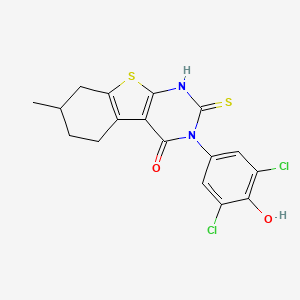 molecular formula C17H14Cl2N2O2S2 B4674663 3-(3,5-dichloro-4-hydroxyphenyl)-2-mercapto-7-methyl-5,6,7,8-tetrahydro[1]benzothieno[2,3-d]pyrimidin-4(3H)-one 