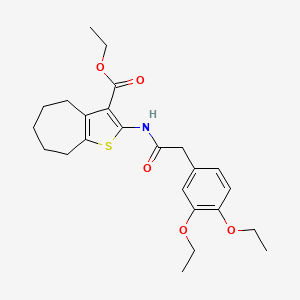 molecular formula C24H31NO5S B4674687 ethyl 2-{[(3,4-diethoxyphenyl)acetyl]amino}-5,6,7,8-tetrahydro-4H-cyclohepta[b]thiophene-3-carboxylate 