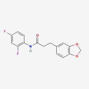 molecular formula C16H13F2NO3 B4674695 3-(1,3-benzodioxol-5-yl)-N-(2,4-difluorophenyl)propanamide 