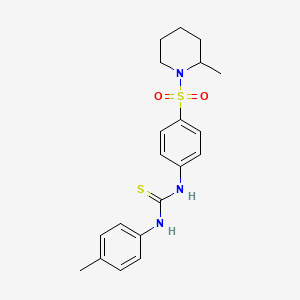 molecular formula C20H25N3O2S2 B4674714 N-(4-methylphenyl)-N'-{4-[(2-methyl-1-piperidinyl)sulfonyl]phenyl}thiourea 