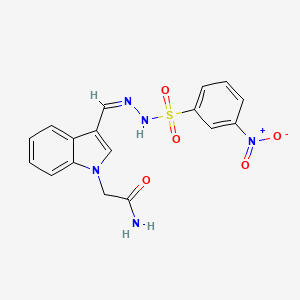 molecular formula C17H15N5O5S B4674742 2-(3-{2-[(3-nitrophenyl)sulfonyl]carbonohydrazonoyl}-1H-indol-1-yl)acetamide 