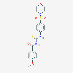 molecular formula C19H21N3O5S2 B467475 4-methoxy-N-((4-(morpholinosulfonyl)phenyl)carbamothioyl)benzamide CAS No. 497091-67-5
