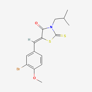 molecular formula C15H16BrNO2S2 B4674766 5-(3-bromo-4-methoxybenzylidene)-3-isobutyl-2-thioxo-1,3-thiazolidin-4-one 