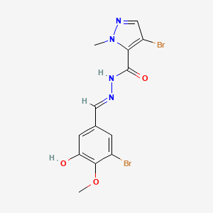 molecular formula C13H12Br2N4O3 B4674794 4-bromo-N'-(3-bromo-5-hydroxy-4-methoxybenzylidene)-1-methyl-1H-pyrazole-5-carbohydrazide 