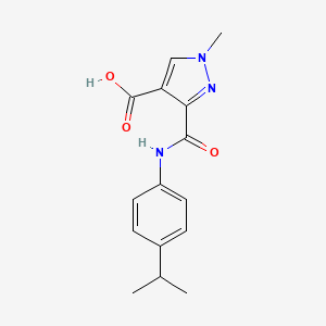 molecular formula C15H17N3O3 B4674801 3-{[(4-isopropylphenyl)amino]carbonyl}-1-methyl-1H-pyrazole-4-carboxylic acid 