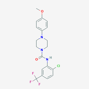 molecular formula C19H19ClF3N3O2 B4674819 N-[2-chloro-5-(trifluoromethyl)phenyl]-4-(4-methoxyphenyl)-1-piperazinecarboxamide 