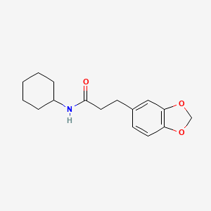 molecular formula C16H21NO3 B4674836 3-(1,3-benzodioxol-5-yl)-N-cyclohexylpropanamide 