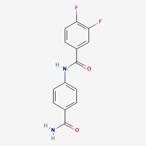 molecular formula C14H10F2N2O2 B4674850 N-[4-(aminocarbonyl)phenyl]-3,4-difluorobenzamide 