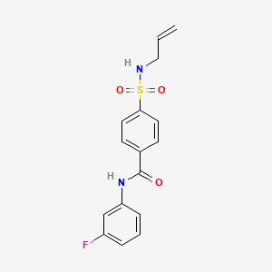 molecular formula C16H15FN2O3S B4674856 4-[(allylamino)sulfonyl]-N-(3-fluorophenyl)benzamide 