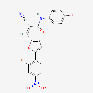 molecular formula C20H11BrFN3O4 B4674872 3-[5-(2-bromo-4-nitrophenyl)-2-furyl]-2-cyano-N-(4-fluorophenyl)acrylamide 