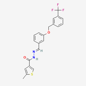 molecular formula C21H17F3N2O2S B4674889 5-methyl-N'-(3-{[3-(trifluoromethyl)benzyl]oxy}benzylidene)-3-thiophenecarbohydrazide 