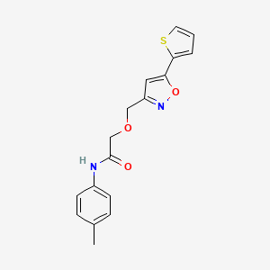 molecular formula C17H16N2O3S B4674898 N-(4-methylphenyl)-2-{[5-(2-thienyl)-3-isoxazolyl]methoxy}acetamide 