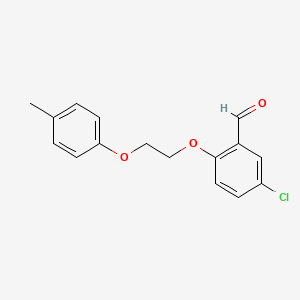molecular formula C16H15ClO3 B4674903 5-chloro-2-[2-(4-methylphenoxy)ethoxy]benzaldehyde 