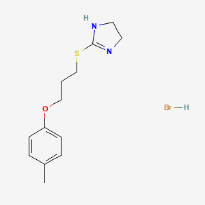 molecular formula C13H19BrN2OS B4674920 2-{[3-(4-methylphenoxy)propyl]thio}-4,5-dihydro-1H-imidazole hydrobromide 