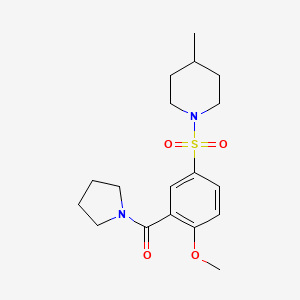 molecular formula C18H26N2O4S B4674923 1-{[4-methoxy-3-(1-pyrrolidinylcarbonyl)phenyl]sulfonyl}-4-methylpiperidine 