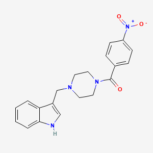 molecular formula C20H20N4O3 B4674925 3-{[4-(4-nitrobenzoyl)-1-piperazinyl]methyl}-1H-indole 