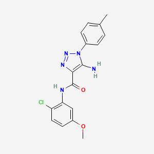 molecular formula C17H16ClN5O2 B4674936 5-amino-N-(2-chloro-5-methoxyphenyl)-1-(4-methylphenyl)-1H-1,2,3-triazole-4-carboxamide 