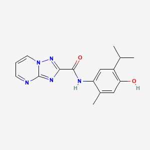 molecular formula C16H17N5O2 B4674937 N-(4-hydroxy-5-isopropyl-2-methylphenyl)[1,2,4]triazolo[1,5-a]pyrimidine-2-carboxamide 