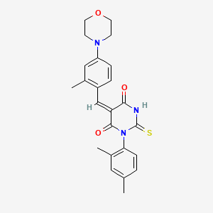 molecular formula C24H25N3O3S B4674945 1-(2,4-dimethylphenyl)-5-[2-methyl-4-(4-morpholinyl)benzylidene]-2-thioxodihydro-4,6(1H,5H)-pyrimidinedione 