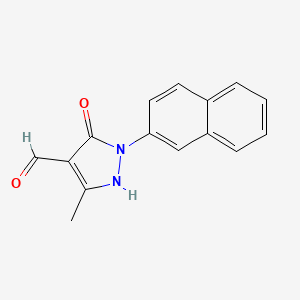molecular formula C15H12N2O2 B4674965 5-methyl-2-(2-naphthyl)-3-oxo-2,3-dihydro-1H-pyrazole-4-carbaldehyde 