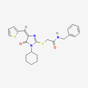 molecular formula C23H25N3O2S2 B4674977 N-benzyl-2-{[1-cyclohexyl-5-oxo-4-(2-thienylmethylene)-4,5-dihydro-1H-imidazol-2-yl]thio}acetamide 