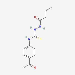 molecular formula C13H17N3O2S B4674980 N-(4-acetylphenyl)-2-butyrylhydrazinecarbothioamide 