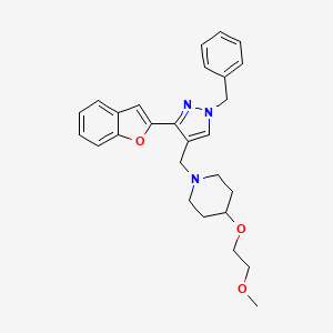 molecular formula C27H31N3O3 B4674981 1-{[3-(1-benzofuran-2-yl)-1-benzyl-1H-pyrazol-4-yl]methyl}-4-(2-methoxyethoxy)piperidine 
