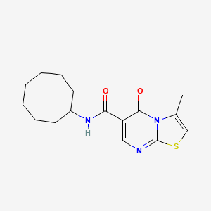 molecular formula C16H21N3O2S B4675010 N-cyclooctyl-3-methyl-5-oxo-5H-[1,3]thiazolo[3,2-a]pyrimidine-6-carboxamide 
