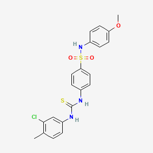 molecular formula C21H20ClN3O3S2 B4675017 4-({[(3-chloro-4-methylphenyl)amino]carbonothioyl}amino)-N-(4-methoxyphenyl)benzenesulfonamide 
