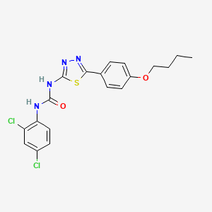 molecular formula C19H18Cl2N4O2S B4675040 N-[5-(4-butoxyphenyl)-1,3,4-thiadiazol-2-yl]-N'-(2,4-dichlorophenyl)urea 