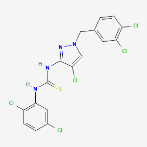 molecular formula C17H11Cl5N4S B4675052 N-[4-chloro-1-(3,4-dichlorobenzyl)-1H-pyrazol-3-yl]-N'-(2,5-dichlorophenyl)thiourea 