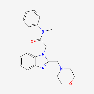 molecular formula C21H24N4O2 B4675064 N-methyl-2-[2-(4-morpholinylmethyl)-1H-benzimidazol-1-yl]-N-phenylacetamide 