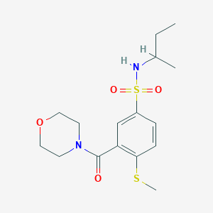 molecular formula C16H24N2O4S2 B4675067 N-(sec-butyl)-4-(methylthio)-3-(4-morpholinylcarbonyl)benzenesulfonamide 