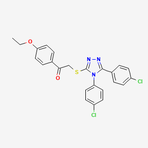 molecular formula C24H19Cl2N3O2S B4675080 2-{[4,5-bis(4-chlorophenyl)-4H-1,2,4-triazol-3-yl]thio}-1-(4-ethoxyphenyl)ethanone 
