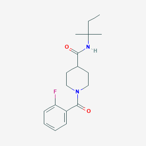 molecular formula C18H25FN2O2 B4675086 N-(1,1-dimethylpropyl)-1-(2-fluorobenzoyl)-4-piperidinecarboxamide 