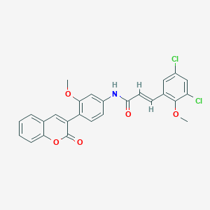 molecular formula C26H19Cl2NO5 B4675094 3-(3,5-dichloro-2-methoxyphenyl)-N-[3-methoxy-4-(2-oxo-2H-chromen-3-yl)phenyl]acrylamide 