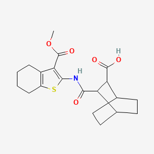 molecular formula C20H25NO5S B4675102 3-({[3-(methoxycarbonyl)-4,5,6,7-tetrahydro-1-benzothien-2-yl]amino}carbonyl)bicyclo[2.2.2]octane-2-carboxylic acid 