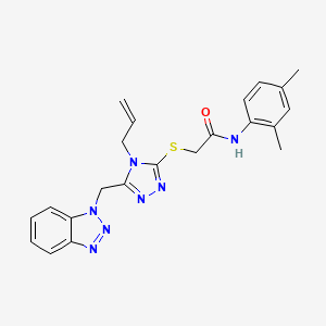 molecular formula C22H23N7OS B4675103 2-{[4-allyl-5-(1H-1,2,3-benzotriazol-1-ylmethyl)-4H-1,2,4-triazol-3-yl]thio}-N-(2,4-dimethylphenyl)acetamide 