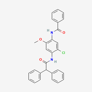 molecular formula C28H23ClN2O3 B4675126 N-{5-chloro-4-[(diphenylacetyl)amino]-2-methoxyphenyl}benzamide 