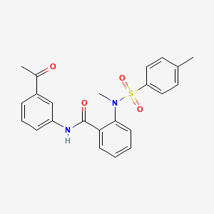 molecular formula C23H22N2O4S B4675135 N-(3-acetylphenyl)-2-{methyl[(4-methylphenyl)sulfonyl]amino}benzamide 