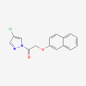 molecular formula C15H11ClN2O2 B4675151 4-chloro-1-[(2-naphthyloxy)acetyl]-1H-pyrazole 