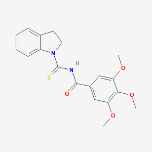 molecular formula C19H20N2O4S B467517 N-(2,3-二氢-1H-吲哚-1-基羰硫基)-3,4,5-三甲氧基苯甲酰胺 CAS No. 642964-33-8